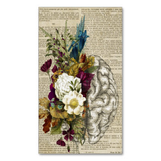 Carte De Visite Magnétique affiche d'anatomie du cerveau floral médical