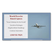 Carte De Visite Magnétique Agence de voyages d'avion Blue Agent (devant)