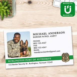 Carte De Visite Magnétique Agent de patrouille frontalière du logo de photo m
