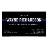 Carte De Visite Magnétique Agent de police Mince Ligne bleue (devant)