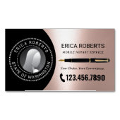 Carte De Visite Magnétique Agent de signature de notaire mobile Rose moderne (devant)