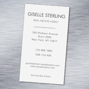 Carte De Visite Magnétique Agent immobilier Neutral Professionnel