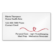 Carte De Visite Magnétique Aide-Carte de visite simple pour la santé à domici (devant)