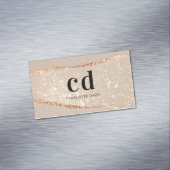 Carte De Visite Magnétique Aiguilles en marbre beige initiales en marbre (In Situ)