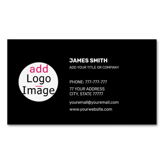 Carte De Visite Magnétique Ajouter Votre Propre Image Personnalisable Extrava (devant)