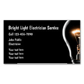 Carte De Visite Magnétique Ampoule lumineuse électricien (devant)