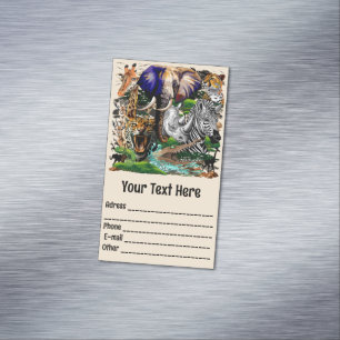 Carte De Visite Magnétique Animaux sauvages de la Savane africaine