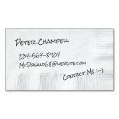 Carte De Visite Magnétique Appel de Napkin (devant)