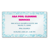Carte De Visite Magnétique Aqua Blue Pool Maintenance (devant)