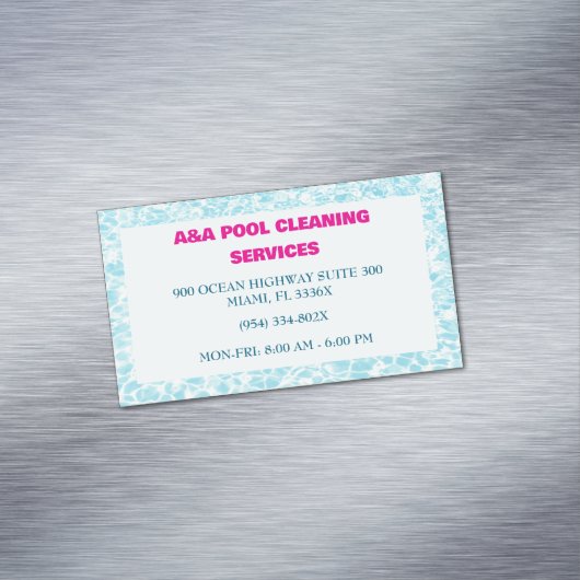 Carte De Visite Magnétique Aqua Blue Pool Maintenance (In Situ)