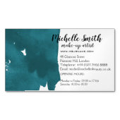 Carte De Visite Magnétique Aquarelle Abstraite couleur turquoise trait de bro (devant)