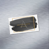 Carte De Visite Magnétique Aquarelle artistique moderne et or (In Situ)