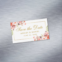 Aquarelle Coral Floral Économisez La Date Mini Mag