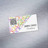 Carte De Visite Magnétique Aquarelle couleur QR Code moderne simple (In Situ)