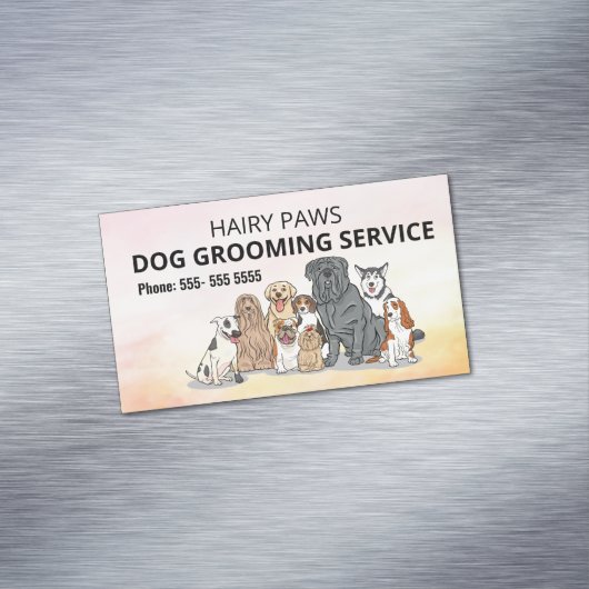 Carte De Visite Magnétique Aquarelle de croissance de chien (In Situ)