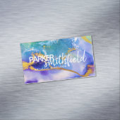 Carte De Visite Magnétique  Aquarelle dorée bleu pourpre (In Situ)