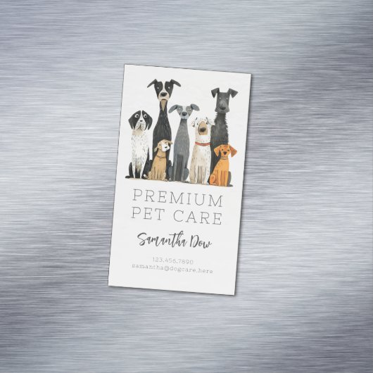 Carte De Visite Magnétique Aquarelle mignonne Animaux Chiens Animaux Animaux  (In Situ)