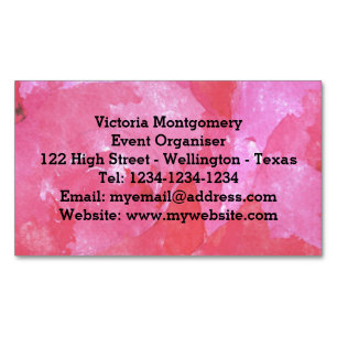Carte De Visite Magnétique Aquarelle Rose Pâle