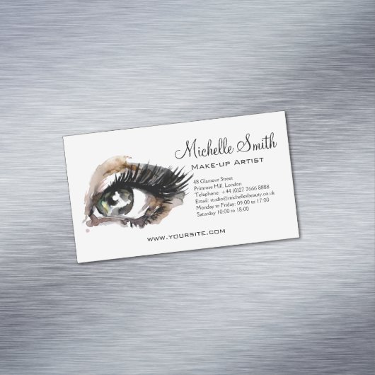 Carte De Visite Magnétique Aquarelle yeux de foudre extension maquillage marq (In Situ)