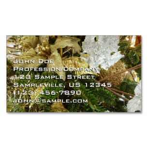 Carte De Visite Magnétique Arbre de Noël II argent et or de fêtes
