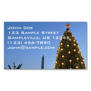 Carte De Visite Magnétique Arbre de Noël national de Washington DC au crépusc