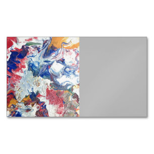 Carte De Visite Magnétique Arbre en fleurs abstrait rouge blanc bleu jaune