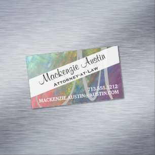 Carte De Visite Magnétique Arc-en-ciel Abstrait Brochures psychédéliques