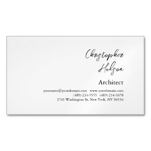 Carte De Visite Magnétique Architecte professionnel noir blanc
