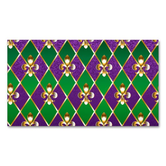 Carte De Visite Magnétique Arrière - plan de bijoux Mardi Gras (devant)