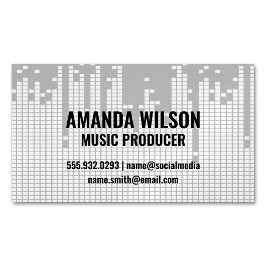 Carte De Visite Magnétique Arrière - plan de la barre de son Pixel (devant)