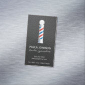 Carte De Visite Magnétique Arrière - plan en cuir de barbier (In Situ)