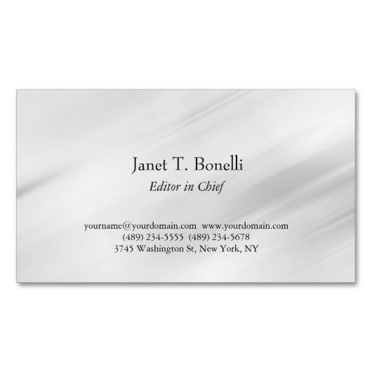 Carte De Visite Magnétique Arrière - plan gris élégant Plain simple professio (devant)