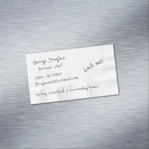 Carte De Visite Magnétique Arrière - plan Napkin