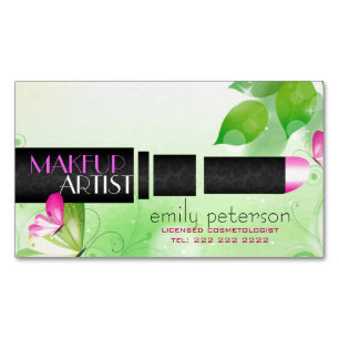 Carte De Visite Magnétique Arrière - plan vert printemps avec symbole de beau