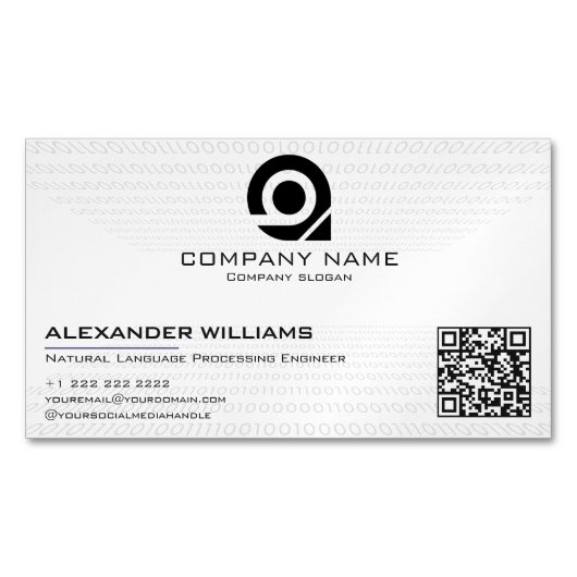 Carte De Visite Magnétique Artificial Intelligence Software Engineer Visiting (devant)