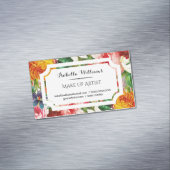 Carte De Visite Magnétique Artiste de maquillage floral moderne (In Situ)