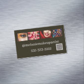 Carte De Visite Magnétique Artiste de maquillage photo moderne avec code QR (In Situ)