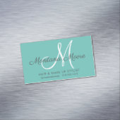 Carte De Visite Magnétique Assez Élégant Monogramme Turquoise Comprend Salon  (In Situ)