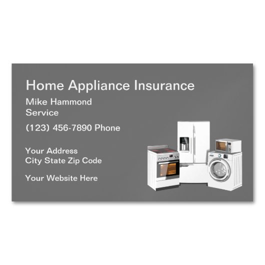Carte De Visite Magnétique Assurance Et Réparation Des Appareils Domestiques (devant)