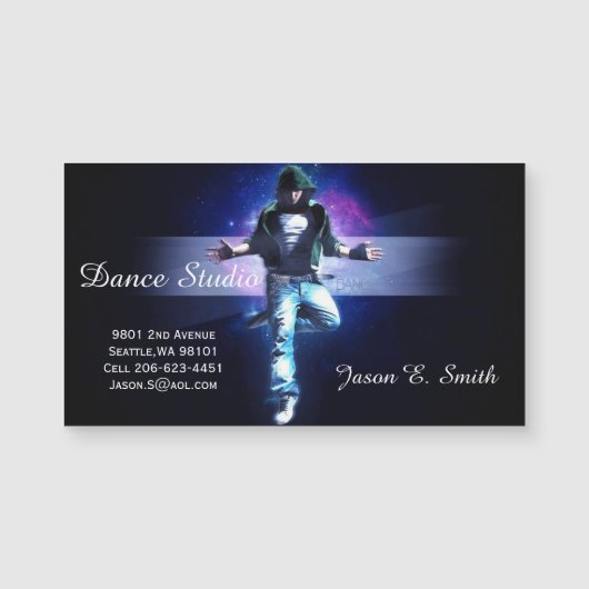 Carte de visite magnétique - Atelier de danse (Devant)