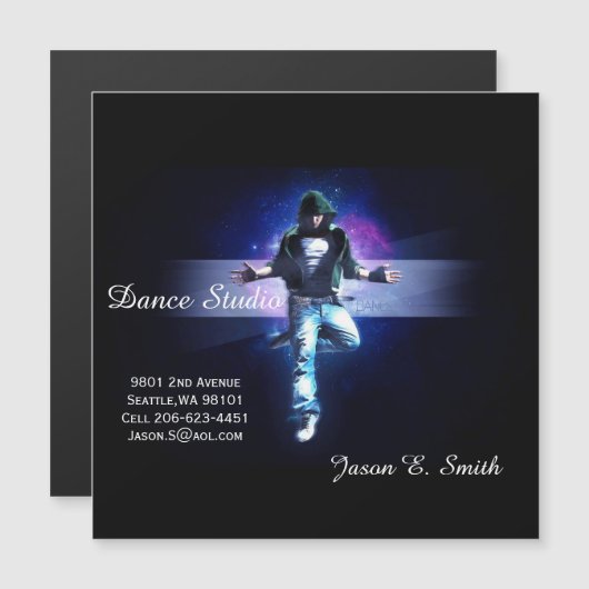 Carte de visite magnétique - Atelier de danse (Devant / Derrière)
