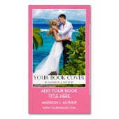 Carte De Visite Magnétique Auteur de livres de promotion rose (devant Vertical)