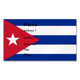 Carte de visite magnétique avec drapeau de Cuba