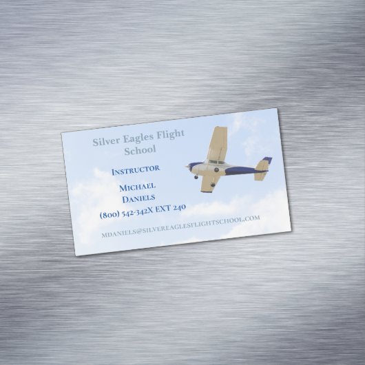 Carte De Visite Magnétique Avion dans Sky Flight School Instructeur Pilote (In Situ)