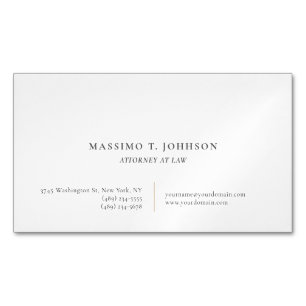 Carte De Visite Magnétique Avocat classique minimaliste simple