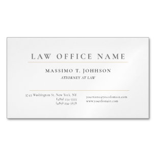 Carte De Visite Magnétique Avocat de droit classique minimaliste simple