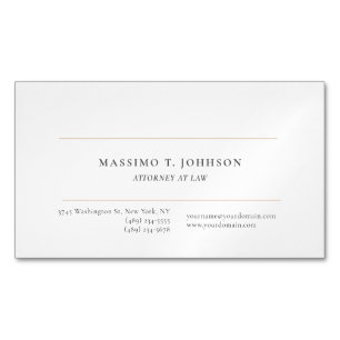 Carte De Visite Magnétique Avocat de droit classique minimaliste simple