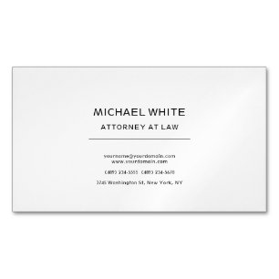Carte De Visite Magnétique Avocat de droit minimaliste professionnel