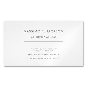 Carte De Visite Magnétique Avocat Droit Minimaliste Professionnel