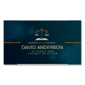 Carte De Visite Magnétique Avocat professionnel moderne Green Gold (devant)